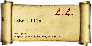 Lehr Lilla névjegykártya